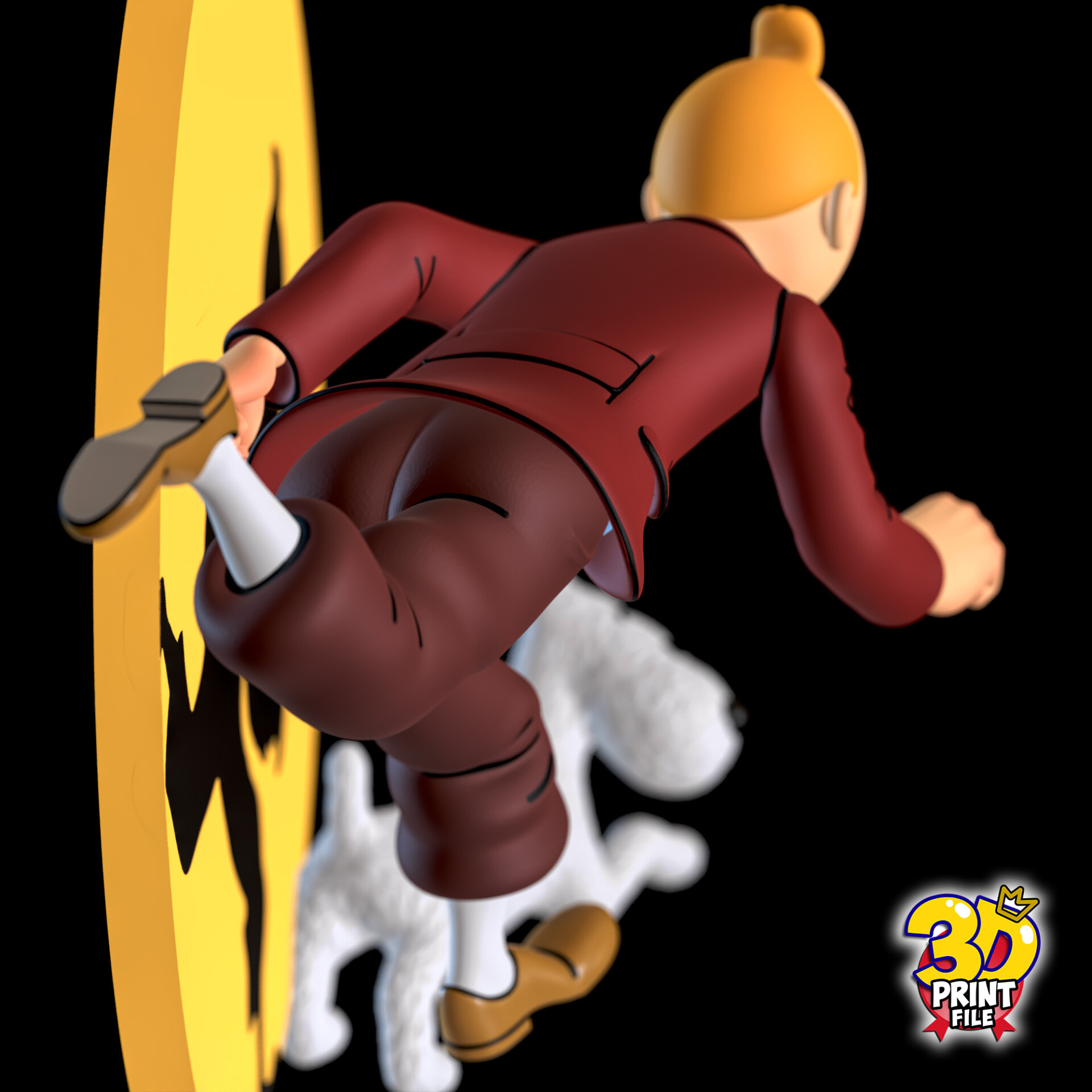 TINTIN AND SNOWY 3D model DIORAMA V.1 (stand and relief) - تصویر 15663