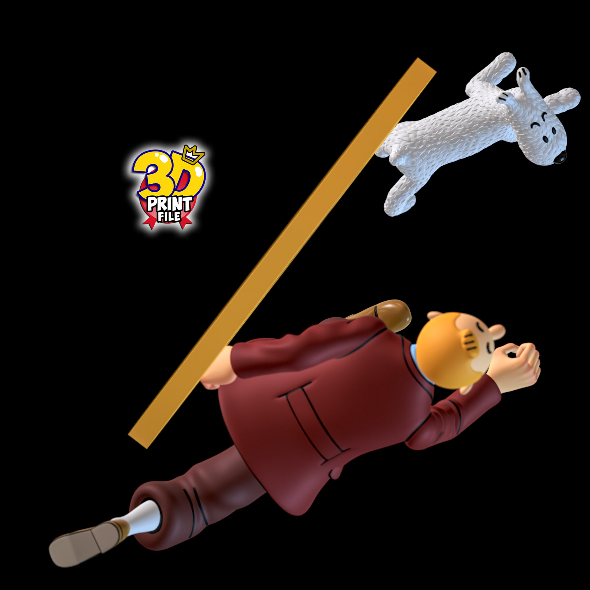 TINTIN AND SNOWY 3D model DIORAMA V.1 (stand and relief) - تصویر 15664