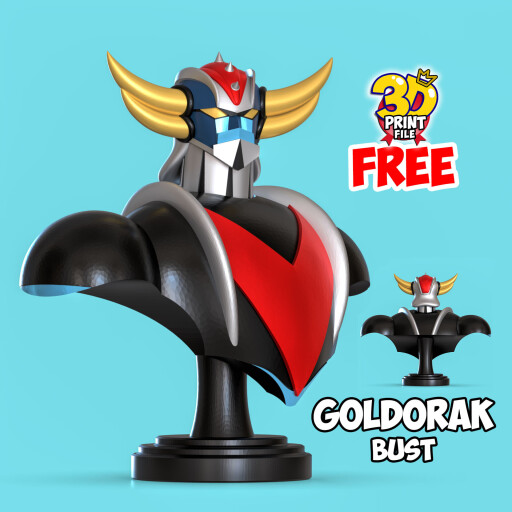 Free Goldorak 3d bust model