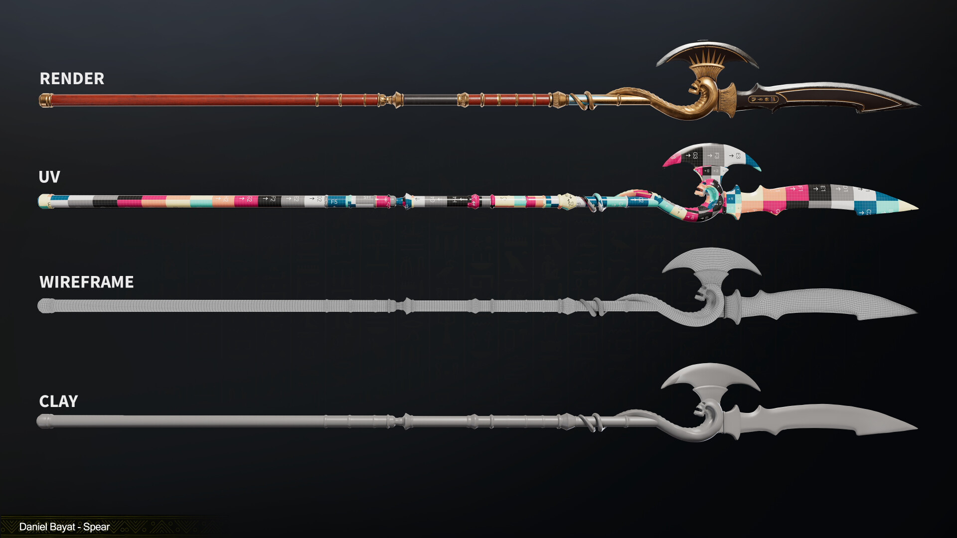 The Guardian’s Spear – Egyptian Fantasy Weapon - تصویر 15959