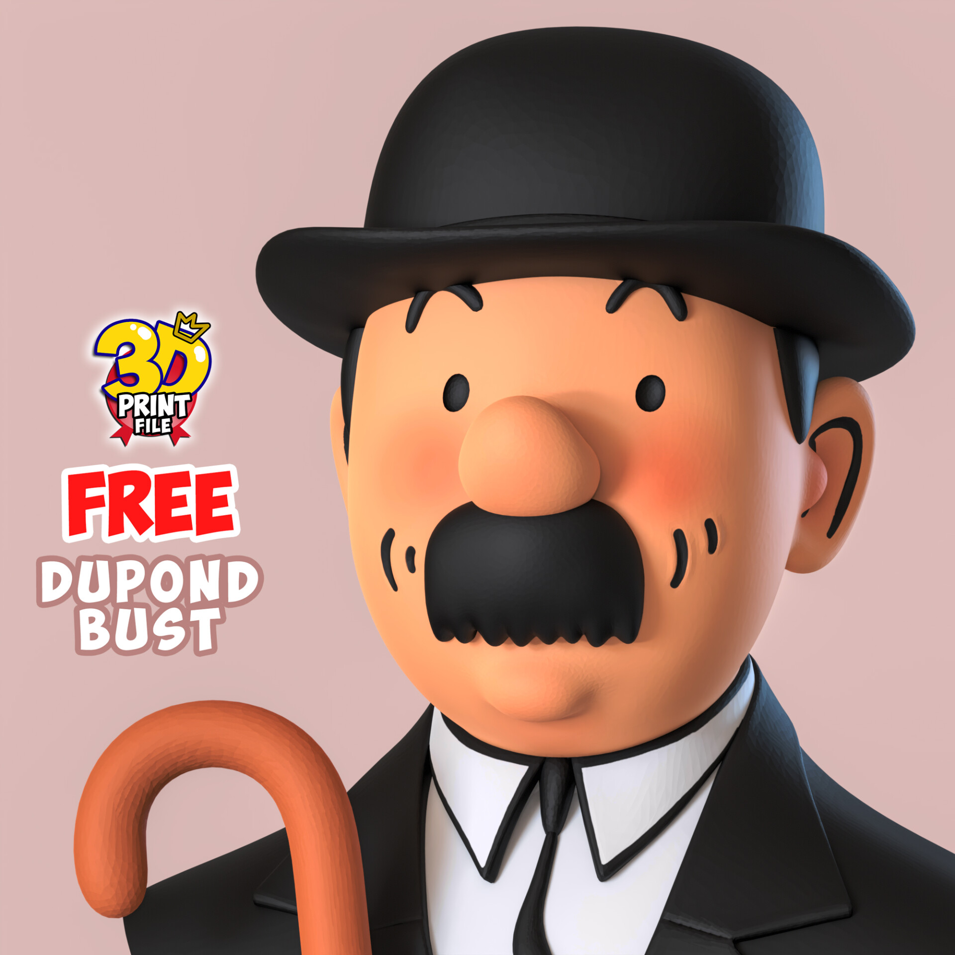FREE Thompson Dupond 3d bust model Free size - تصویر 16046