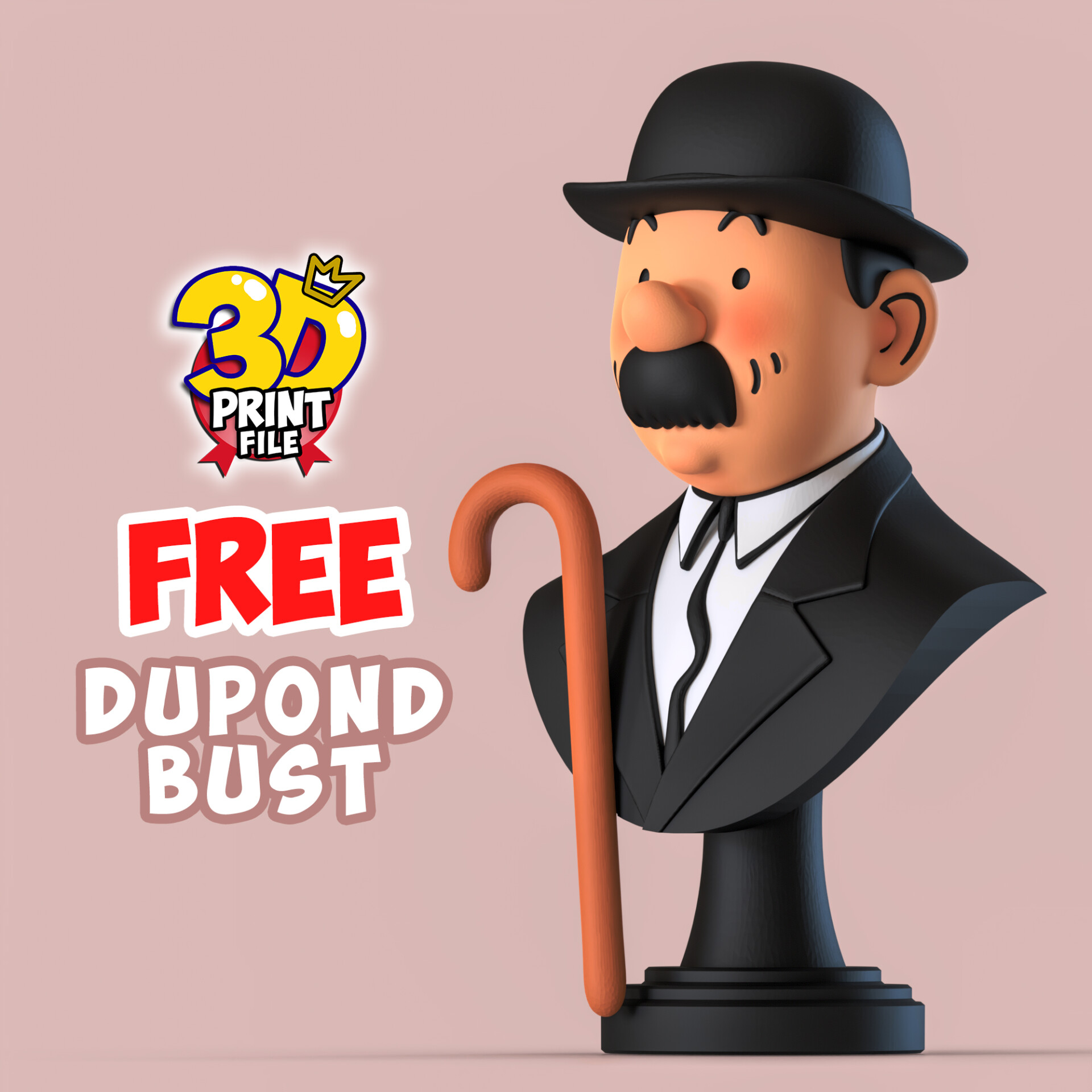 FREE Thompson Dupond 3d bust model Free size - تصویر 16047