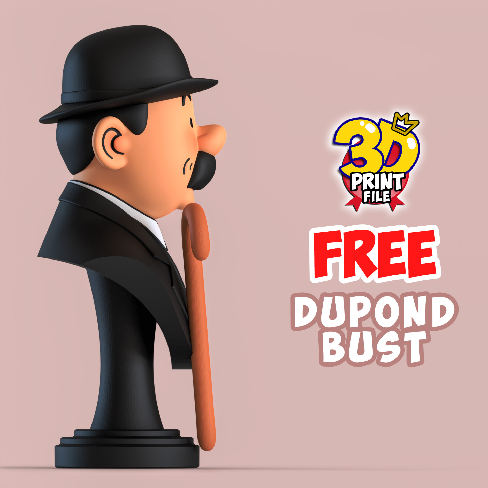 FREE Thompson Dupond 3d bust model Free size - تصویر 16050