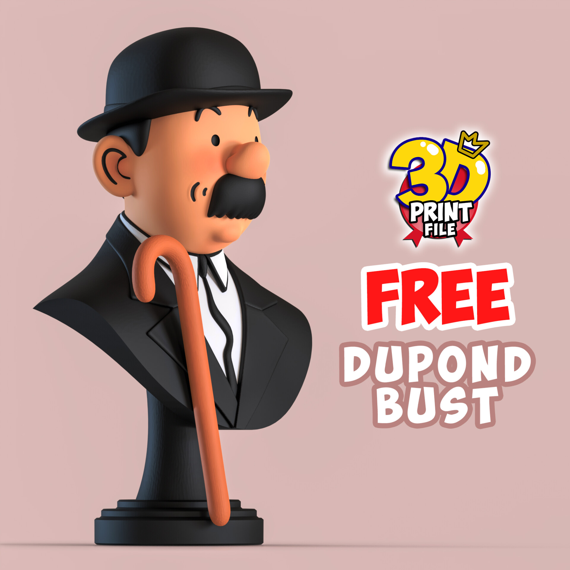 FREE Thompson Dupond 3d bust model Free size - تصویر 16054