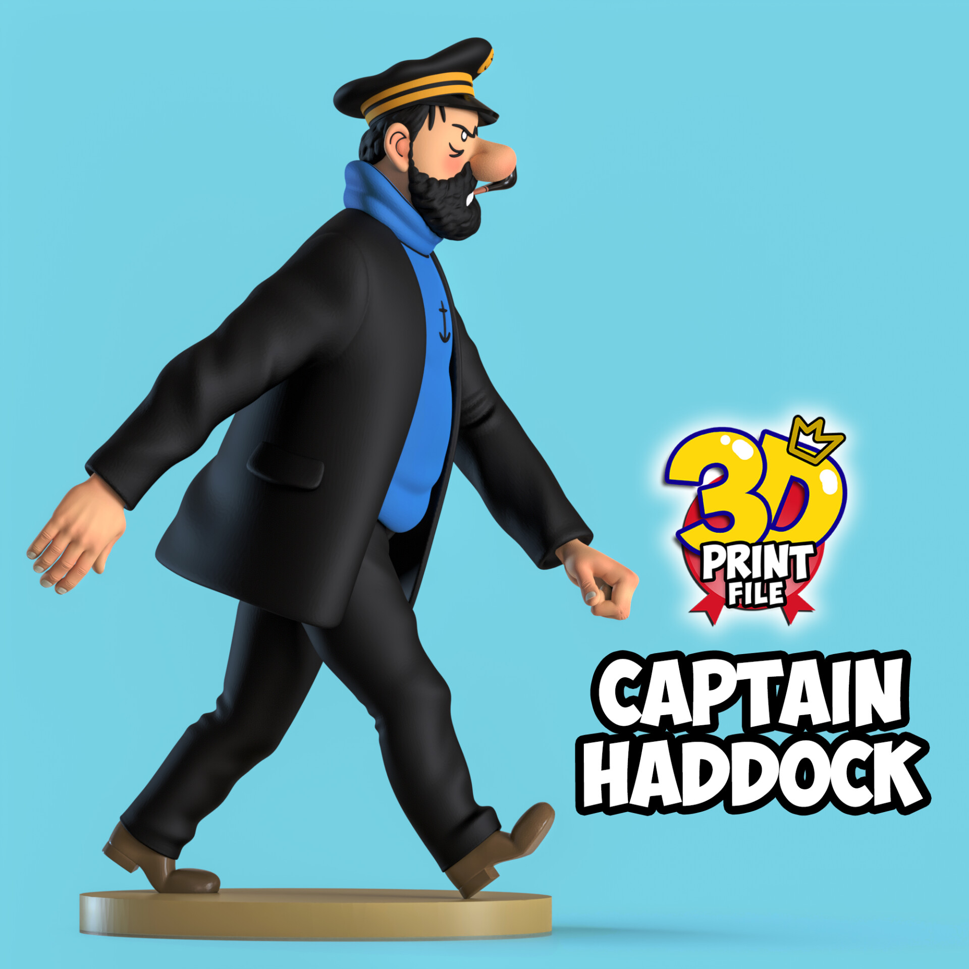 Captain Haddock 3D printable model Free Size with uv and texture - تصویر 16137