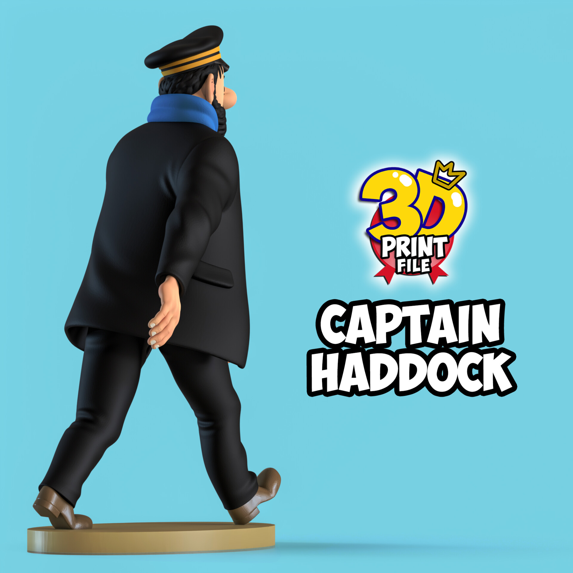 Captain Haddock 3D printable model Free Size with uv and texture - تصویر 16138