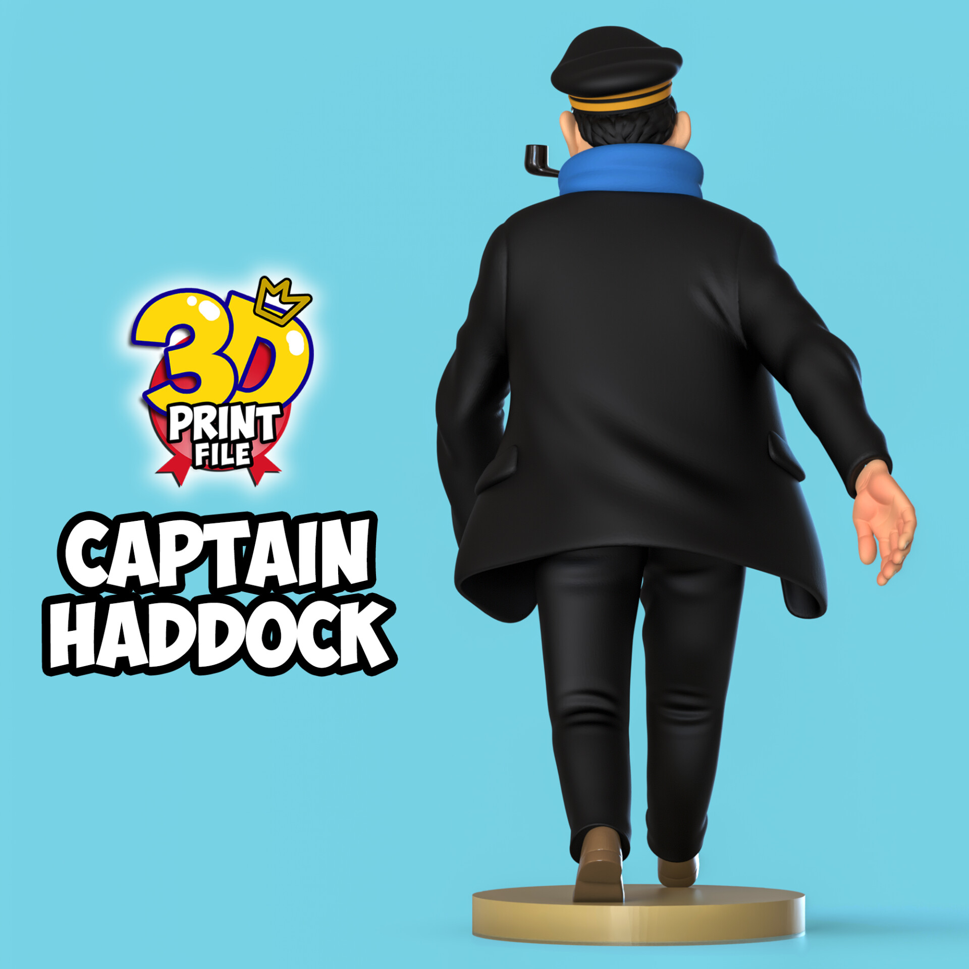 Captain Haddock 3D printable model Free Size with uv and texture - تصویر 16139