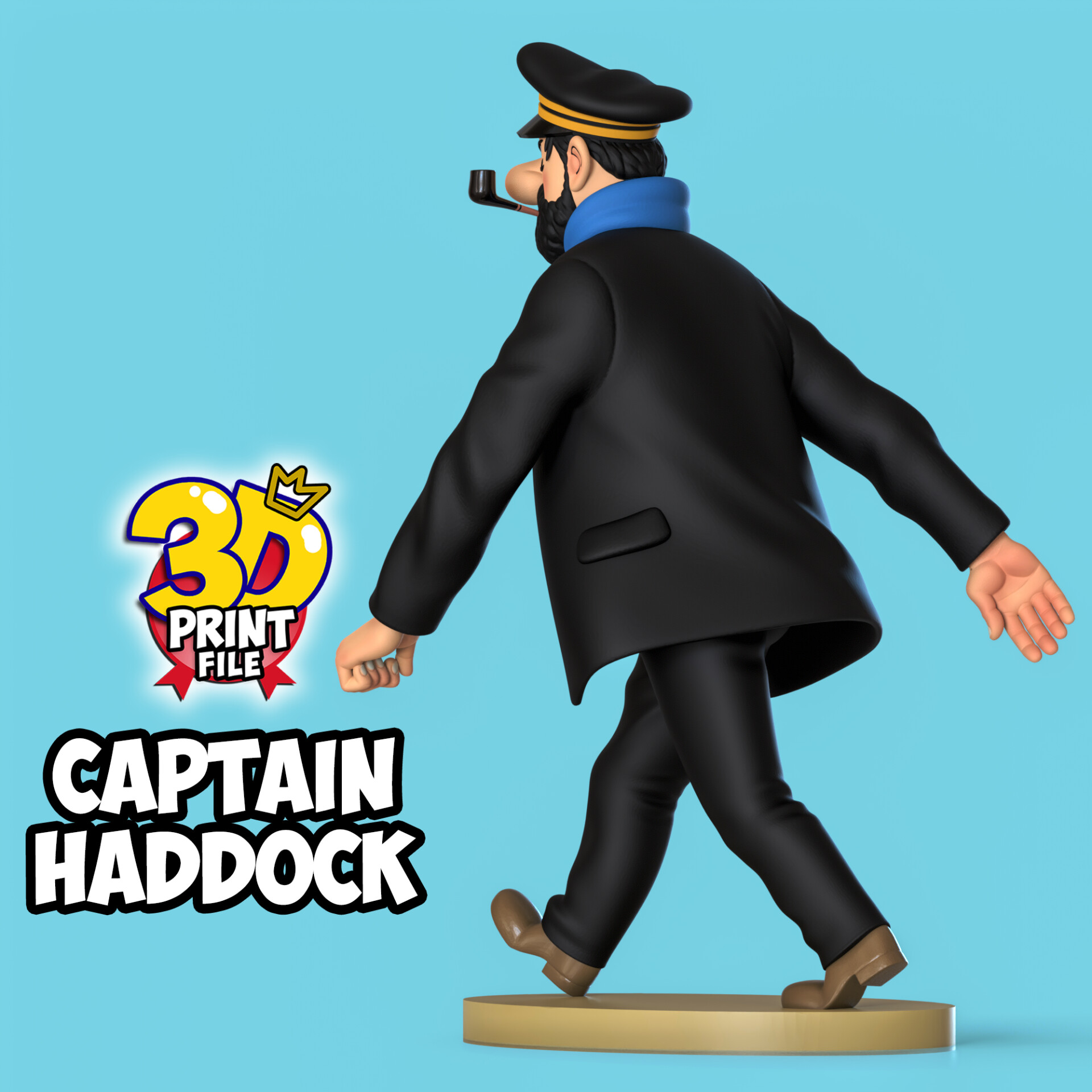 Captain Haddock 3D printable model Free Size with uv and texture - تصویر 16140