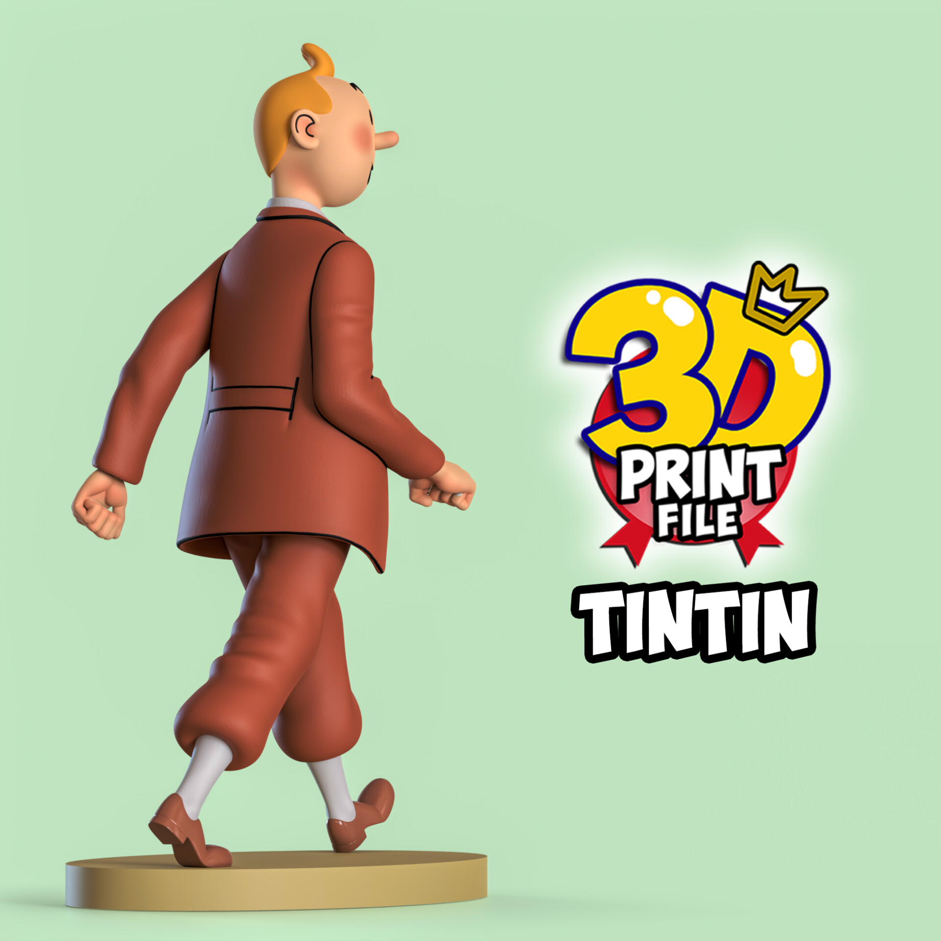 TINTIN 3D printable model Free Size with uv and texture - تصویر 16147