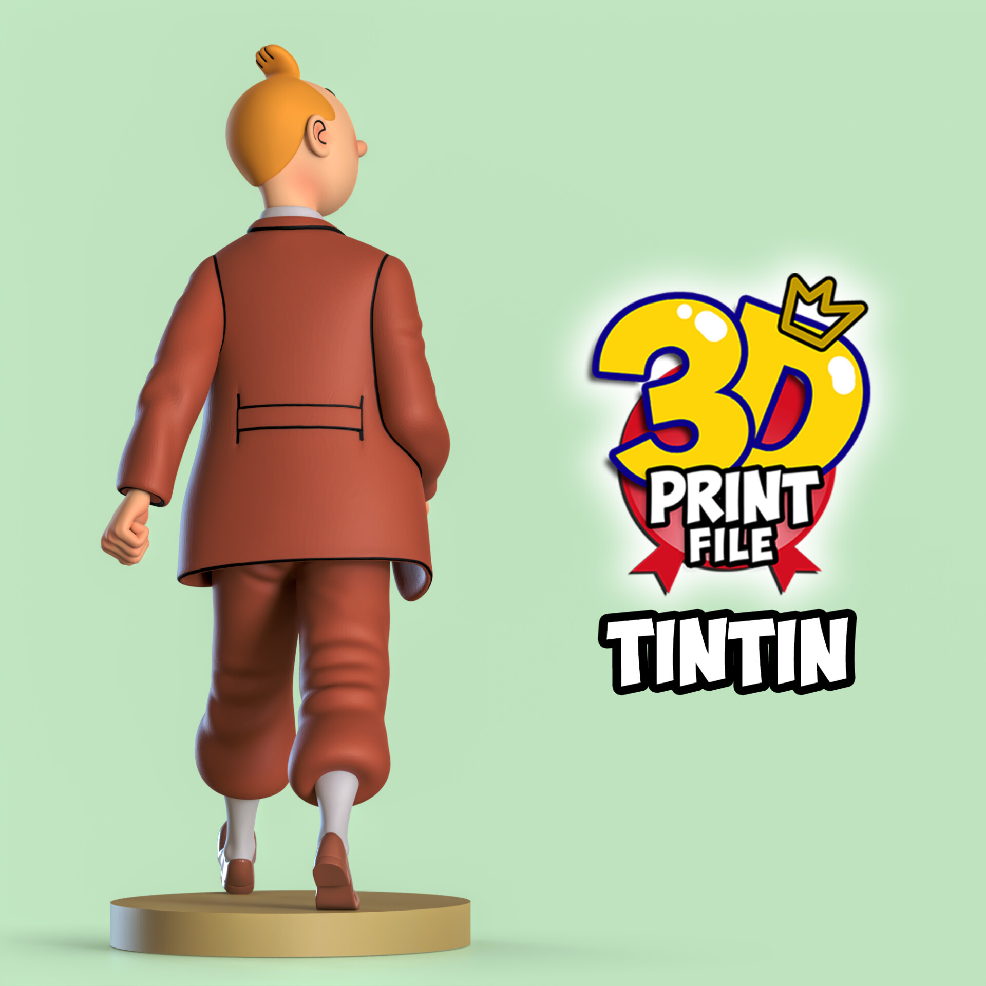 TINTIN 3D printable model Free Size with uv and texture - تصویر 16148