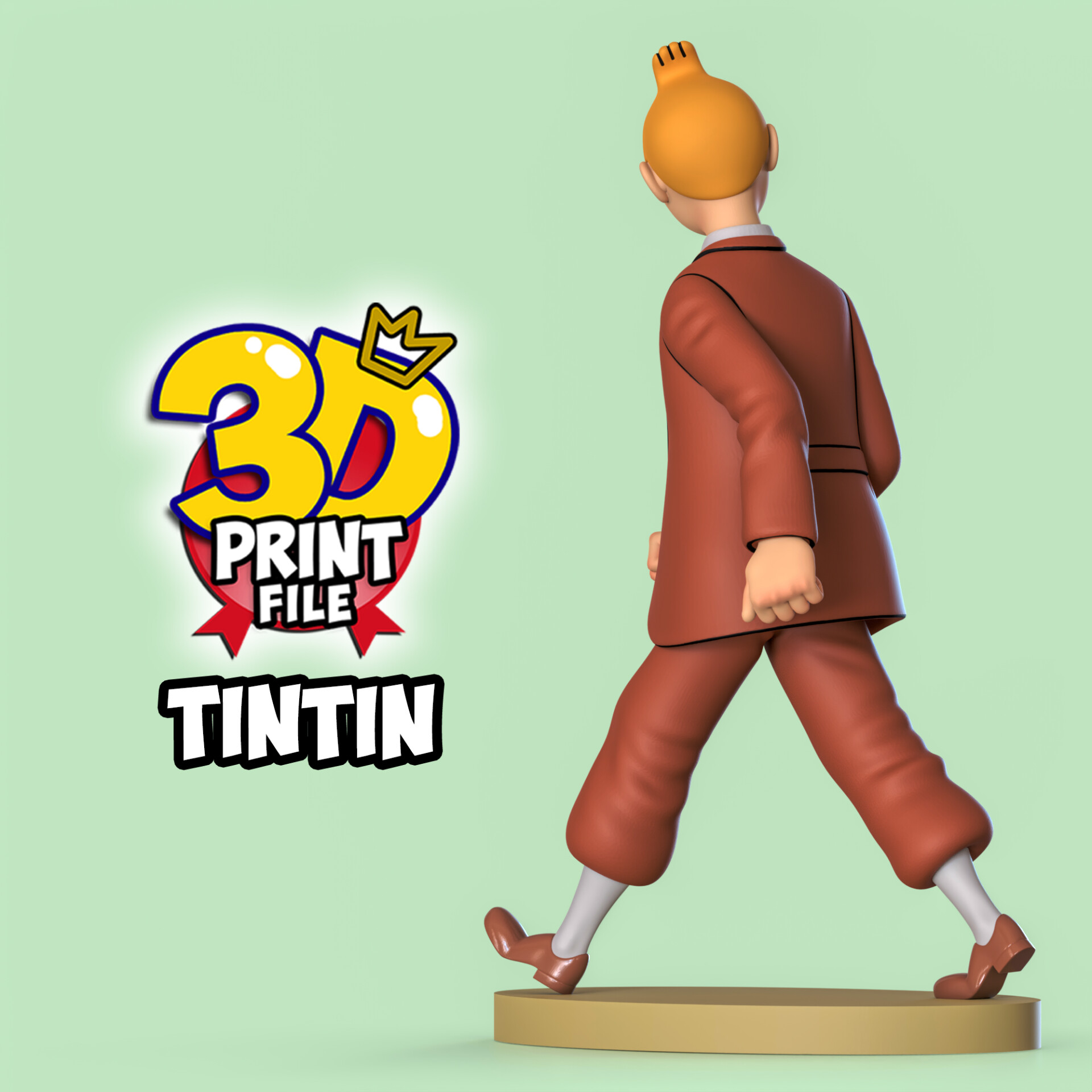 TINTIN 3D printable model Free Size with uv and texture - تصویر 16149