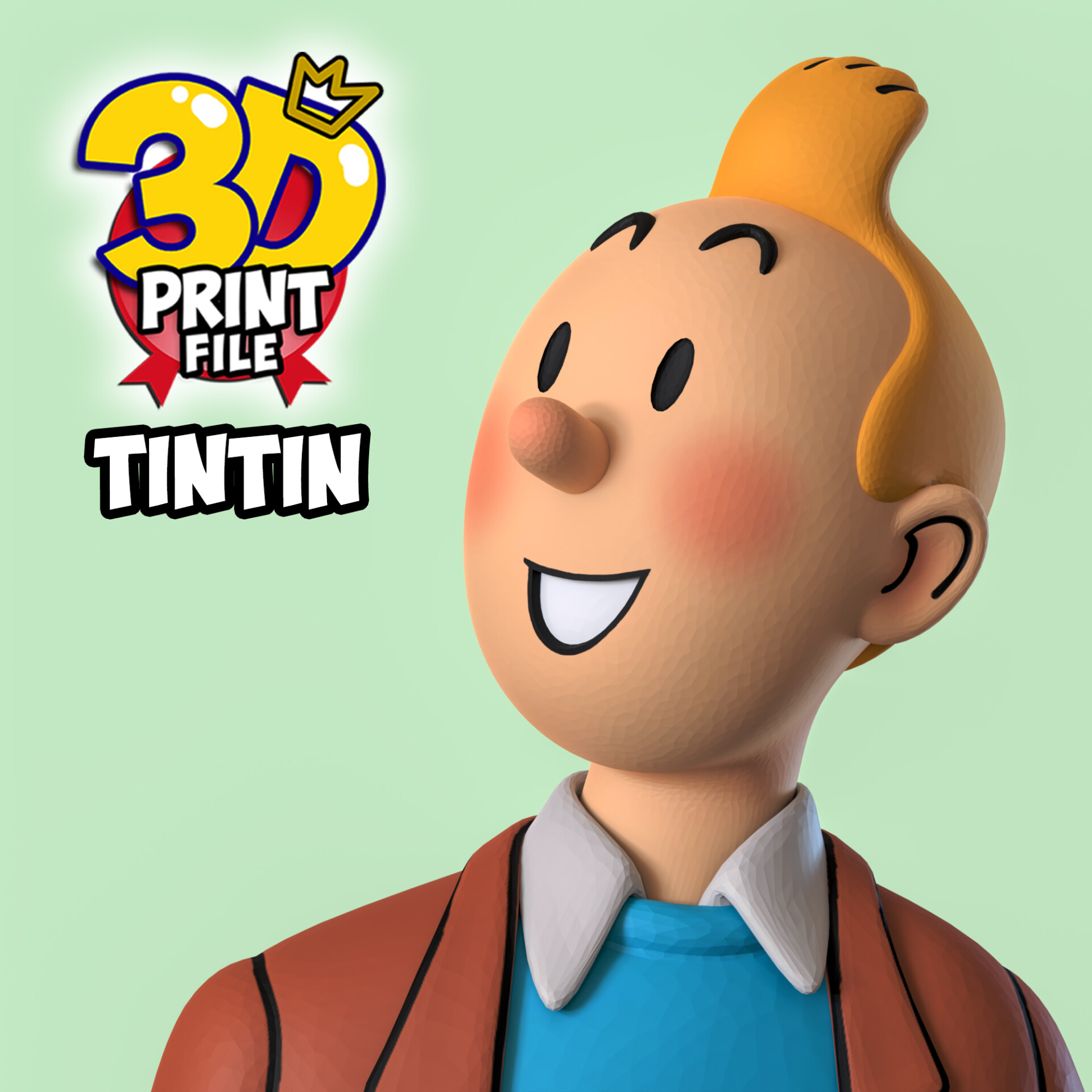 TINTIN 3D printable model Free Size with uv and texture - تصویر 16153
