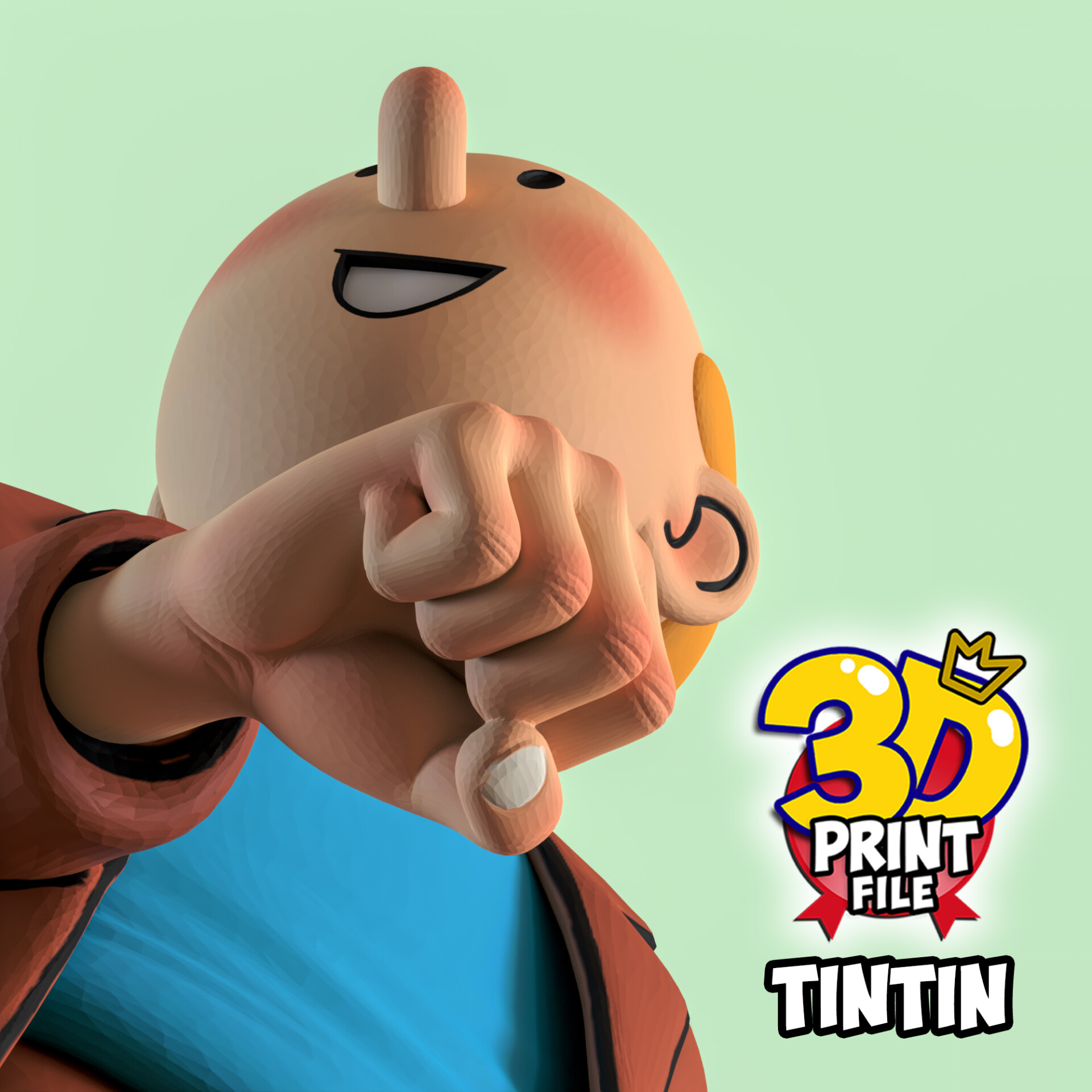 TINTIN 3D printable model Free Size with uv and texture - تصویر 16154