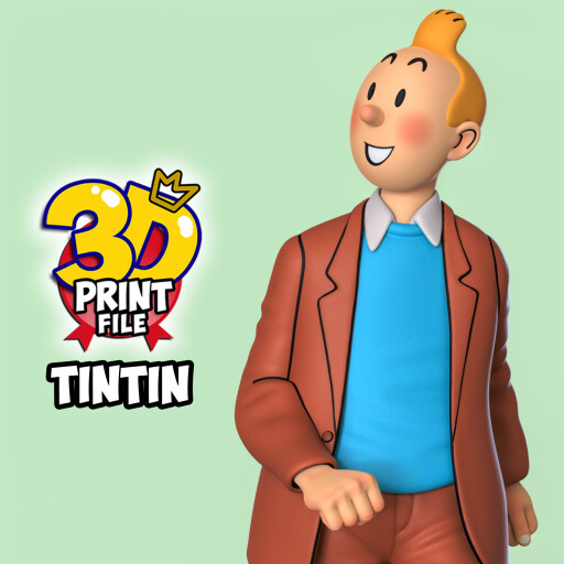 TINTIN 3D printable model Free Size with uv and texture