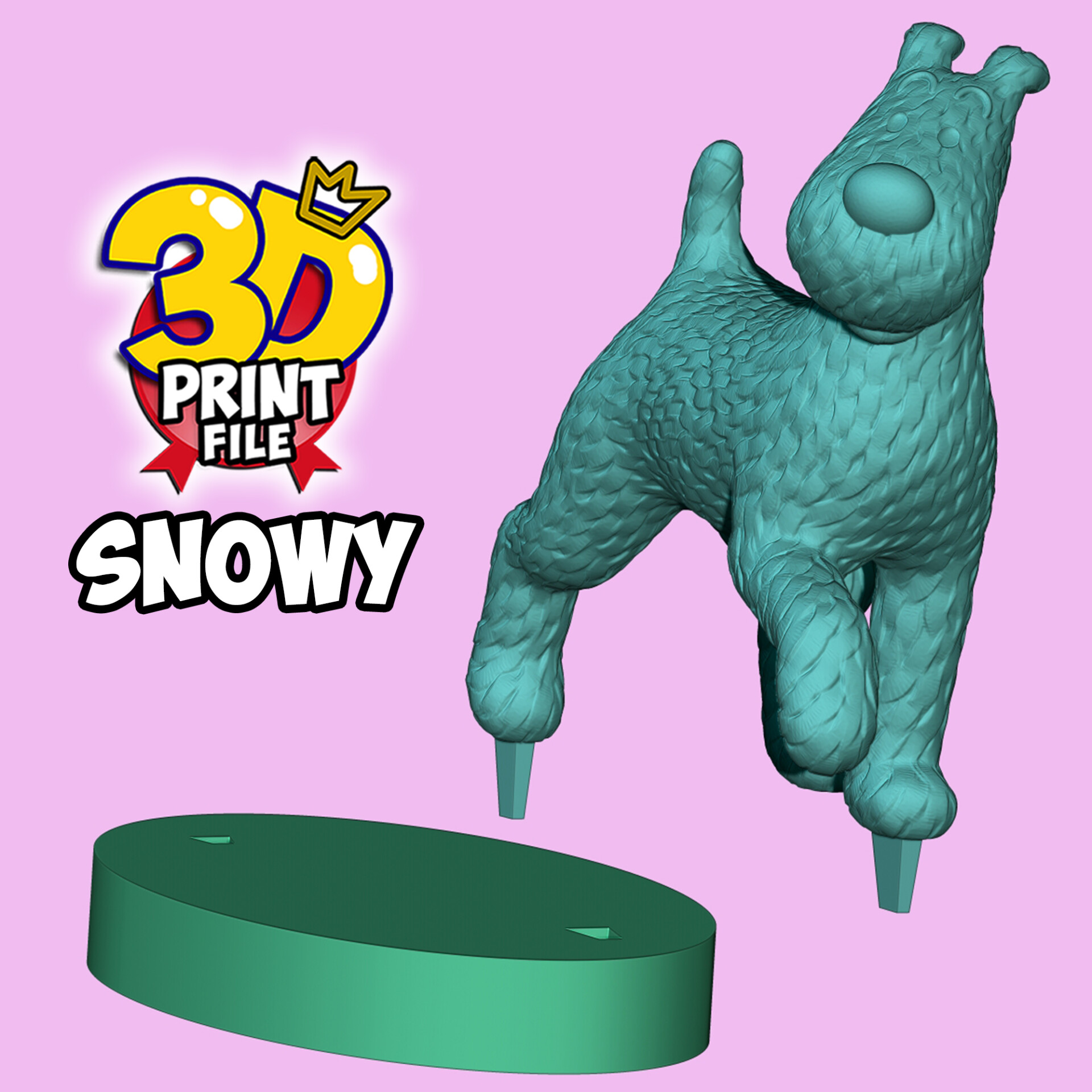 Snowy 3D printable model Free Size with uv and texture - تصویر 16164