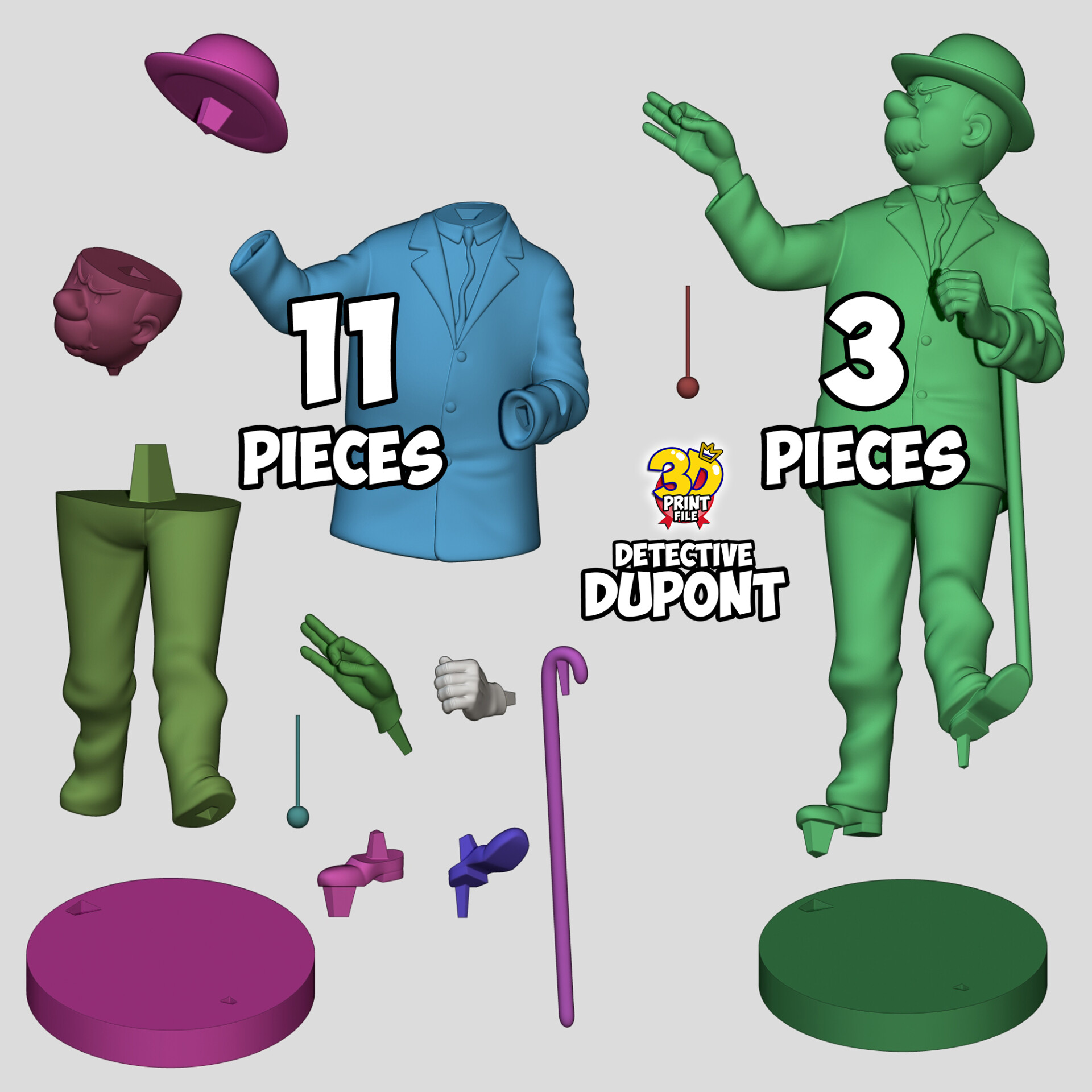 Detective Dupont 3D model Free Size - تصویر 16211