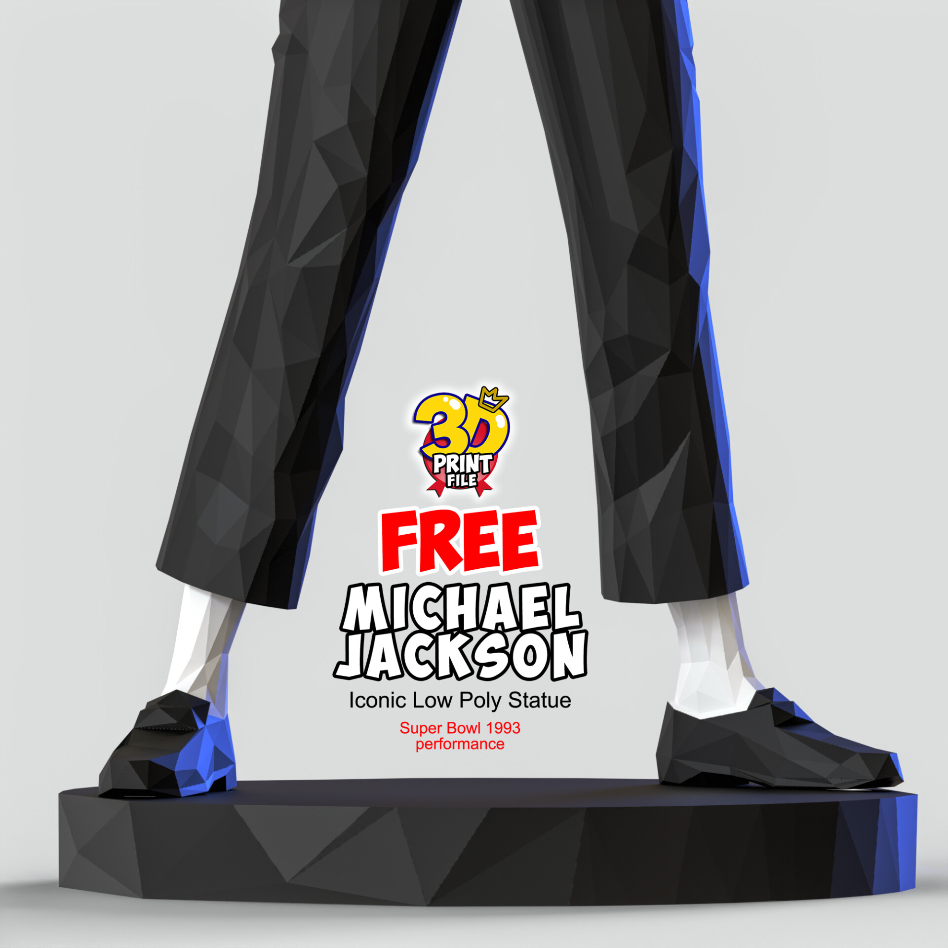 Michael Jackson – Iconic Low Poly Statue (Free Download) - تصویر 16293