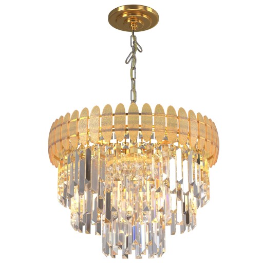 Modern Crystal Chandelier Round Gold