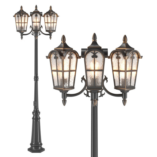 Darkaway Outdoor Lamp Post Light with GFCI Outlets