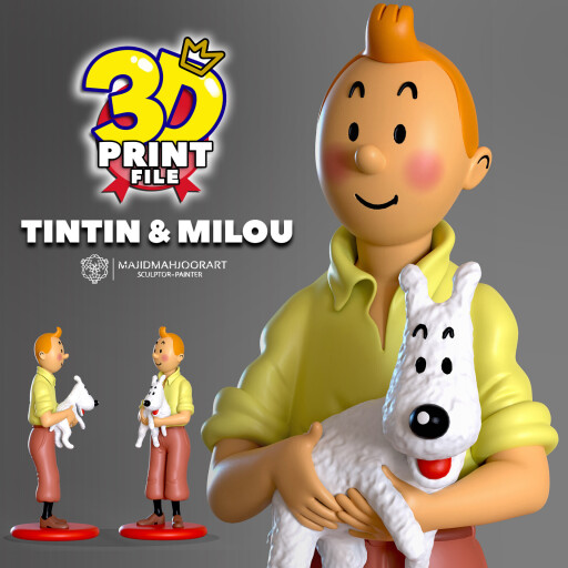 Tintin and Milou 3D printable figure
