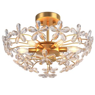 LOHOZOM Gold Flower Ceiling Light