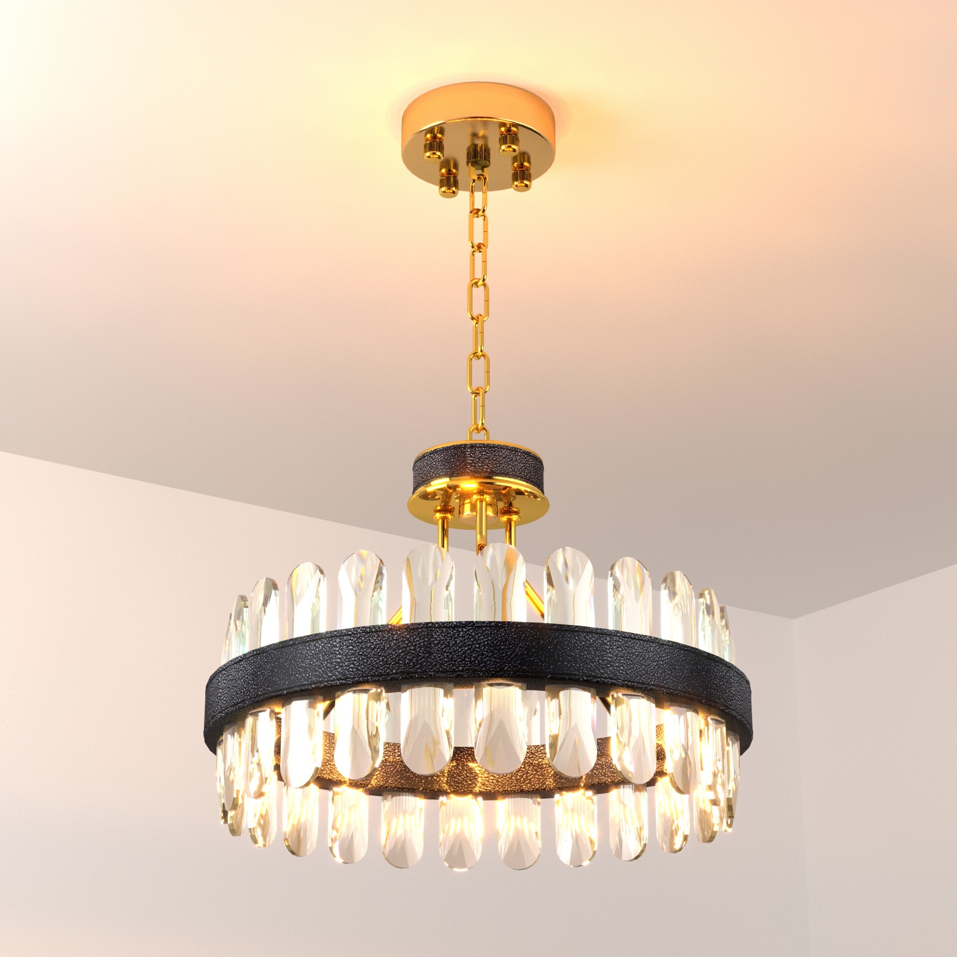 Machine LED Postmodern Round Crystal Chandelier - تصویر 16841