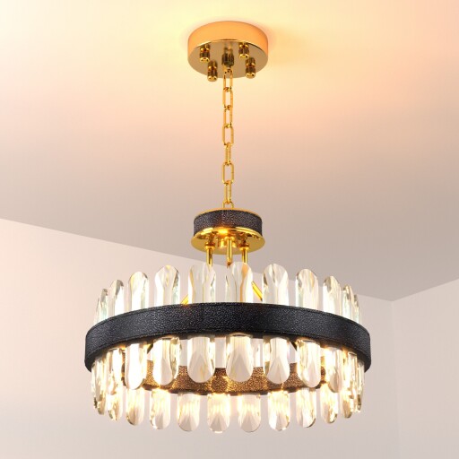 Machine LED Postmodern Round Crystal Chandelier