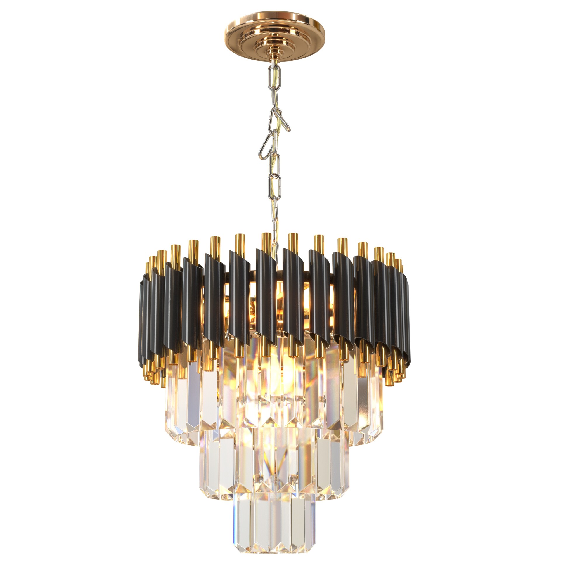 FRIXCHUR Black & Gold Crystal Chandeliers - تصویر 16864