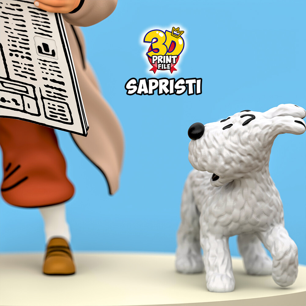 TINTIN & Snowy Sapristi 3d print ready model - تصویر 17038