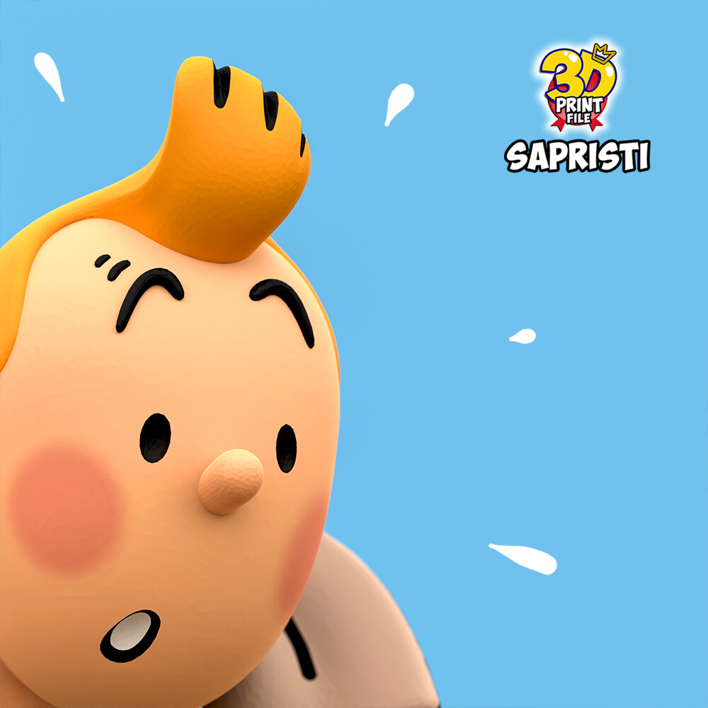 TINTIN & Snowy Sapristi 3d print ready model - تصویر 17042