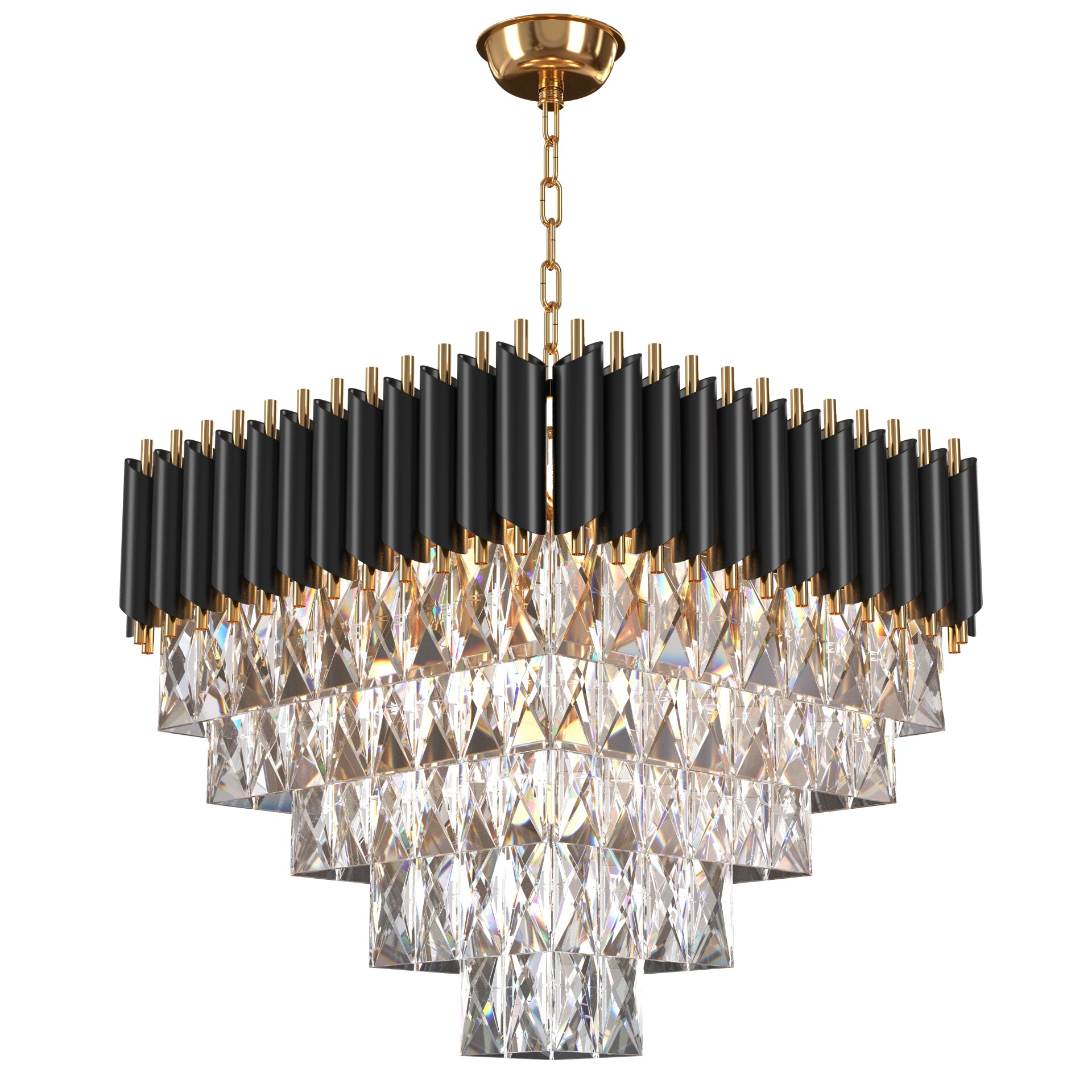 Black Gold Square Crystal Ceiling - تصویر 17066