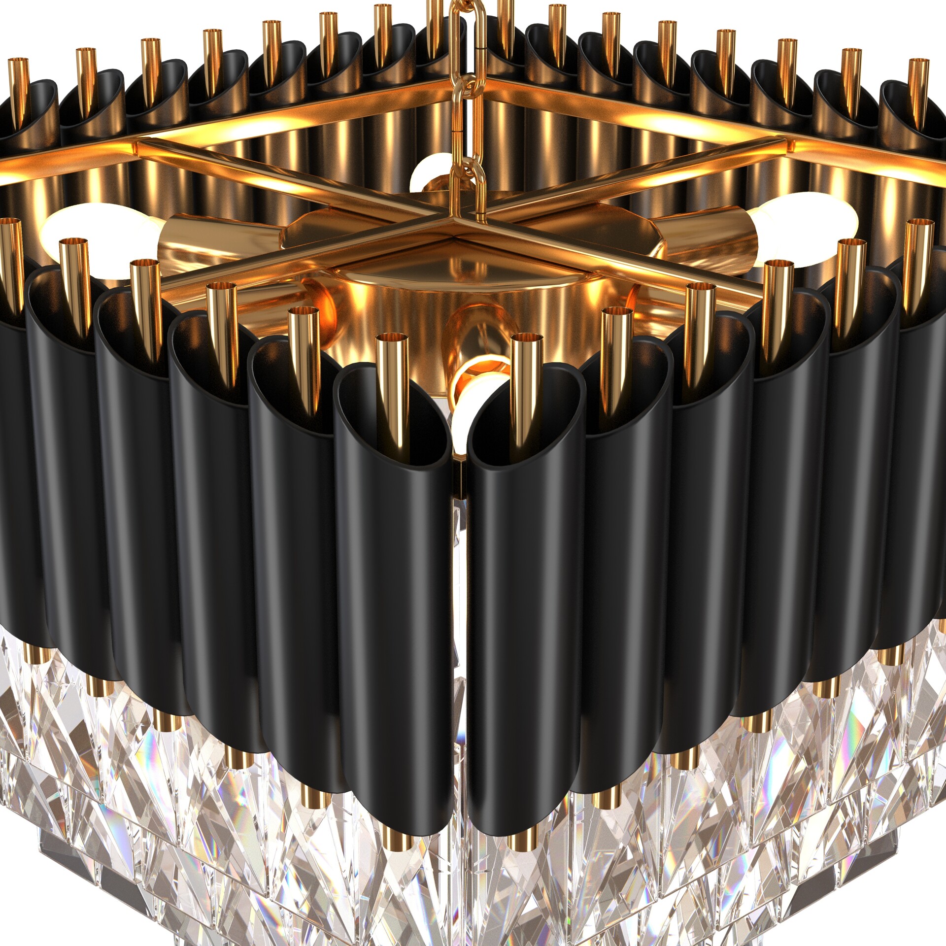 Black Gold Square Crystal Ceiling - تصویر 17068