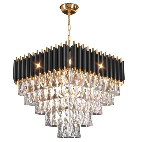 Black Gold Square Crystal Ceiling