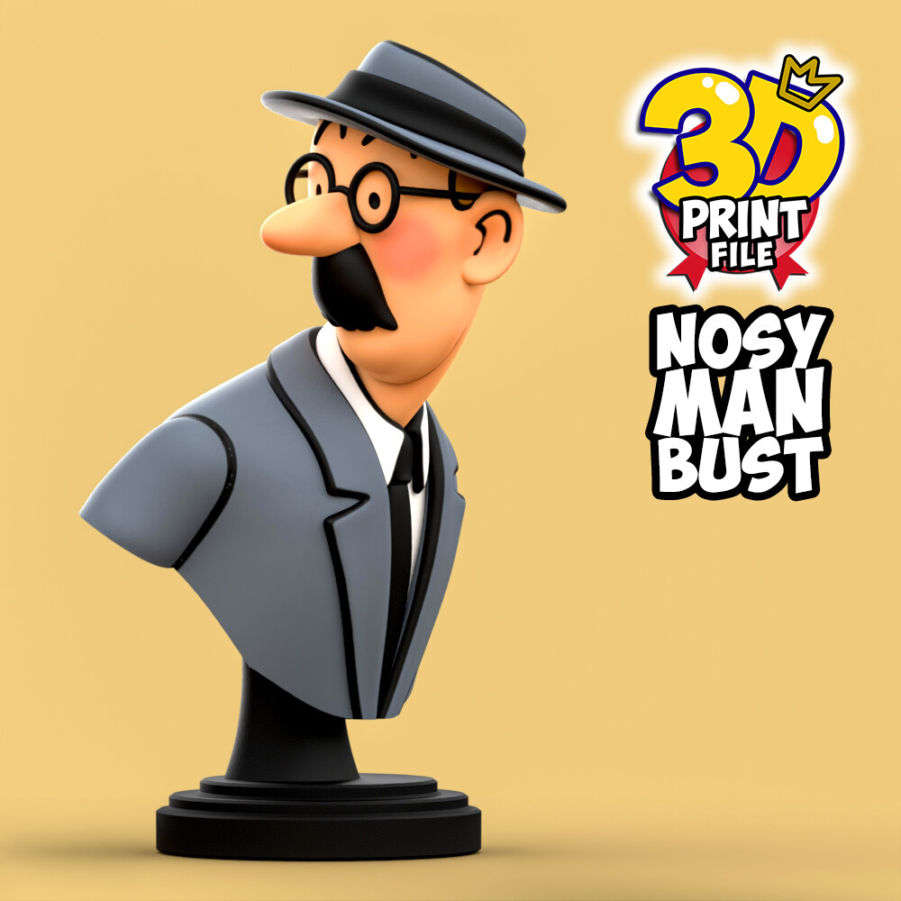 Free Nosy Man bust  3D print ready - تصویر 17074
