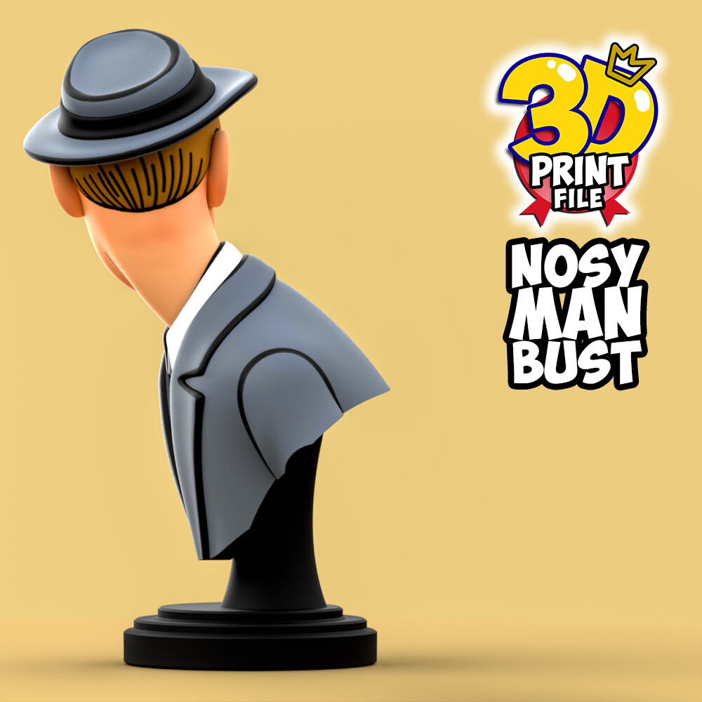 Free Nosy Man bust  3D print ready - تصویر 17077