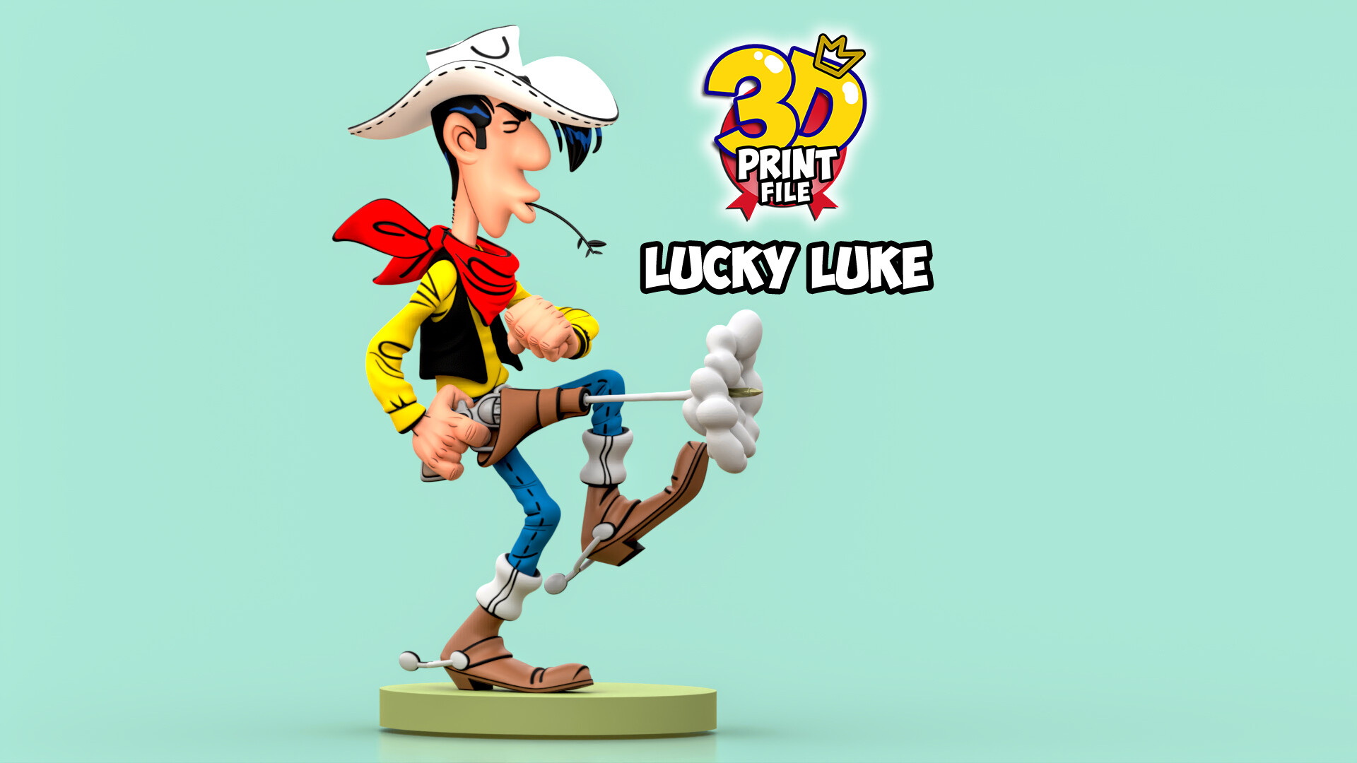 Lucky Luke 3D printable model - free size - تصویر 17100