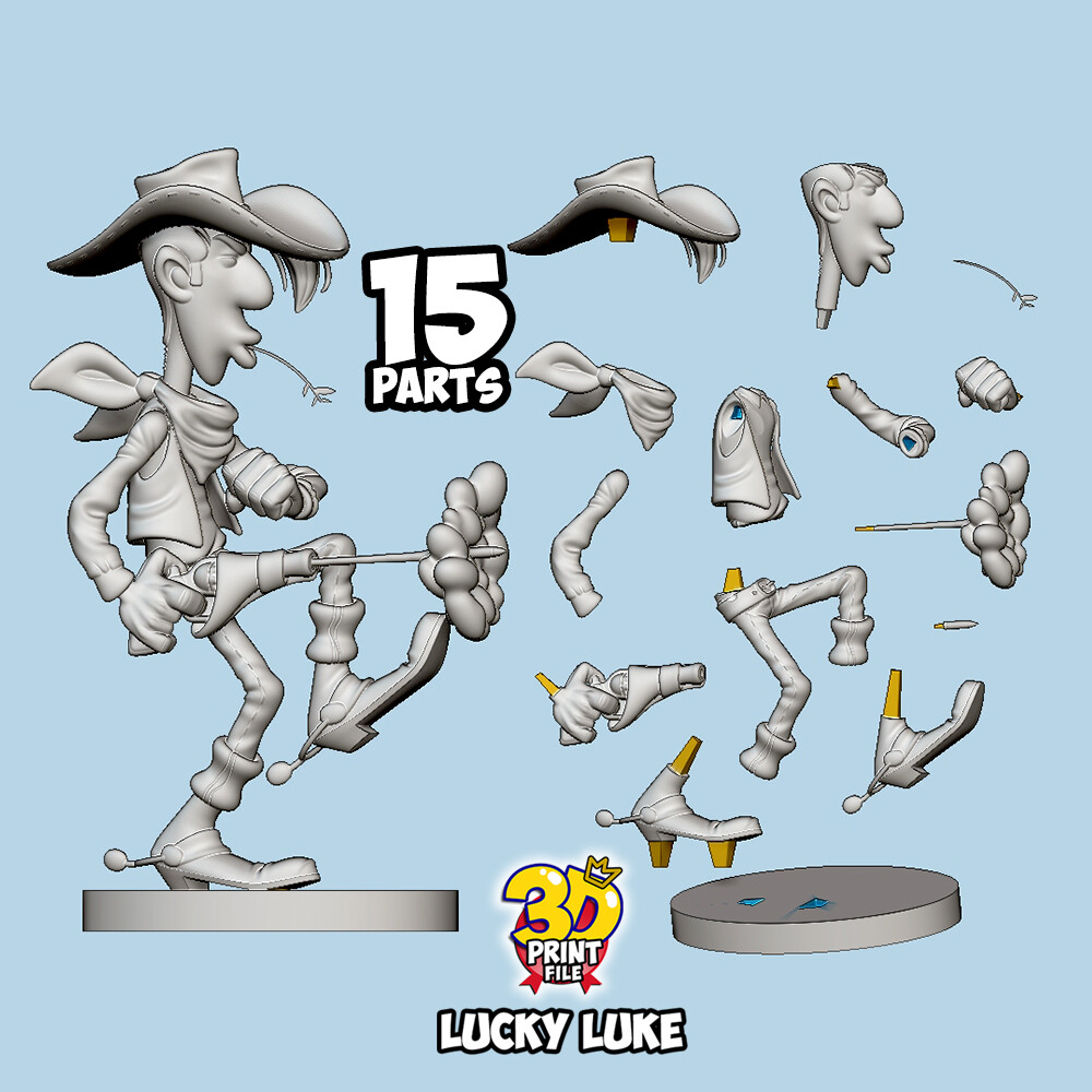 Lucky Luke 3D printable model - free size - تصویر 17102