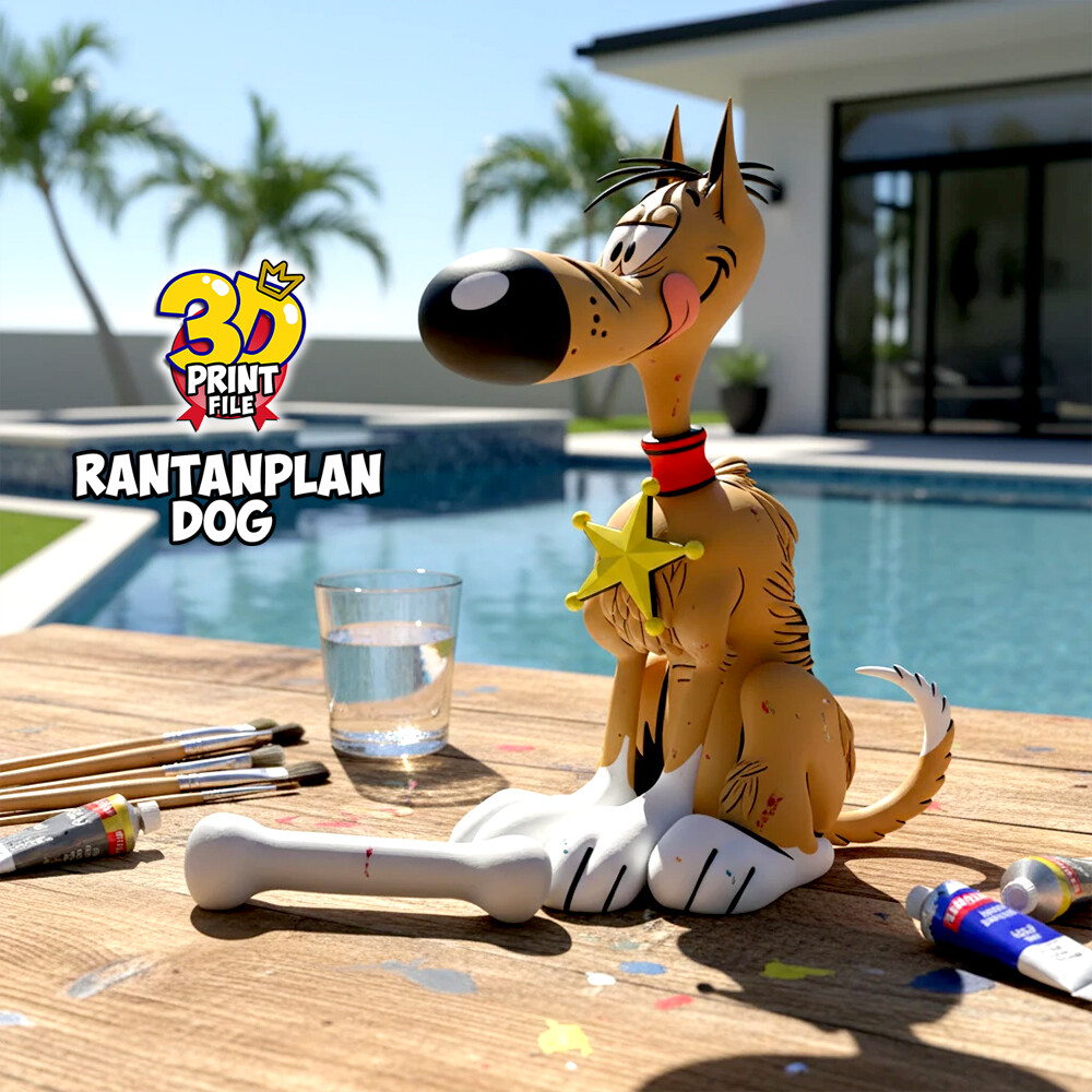 Rantanplan dog 3D printable model - free size - تصویر 17113