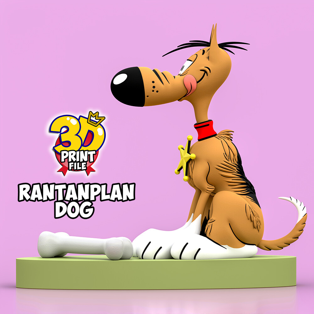 Rantanplan dog 3D printable model - free size - تصویر 17114