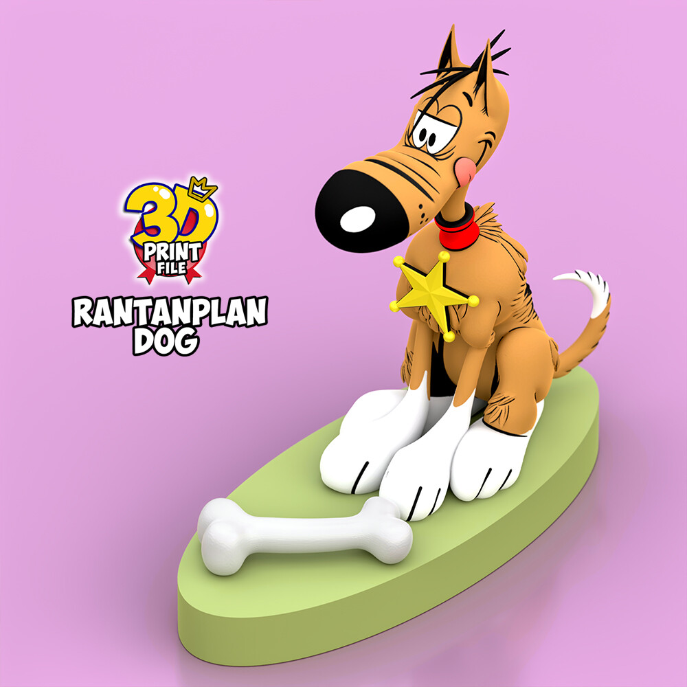 Rantanplan dog 3D printable model - free size - تصویر 17116
