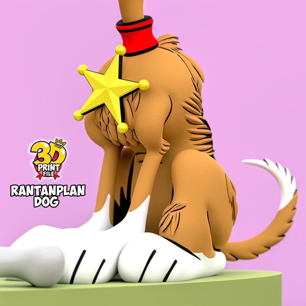 Rantanplan dog 3D printable model - free size - تصویر 17119