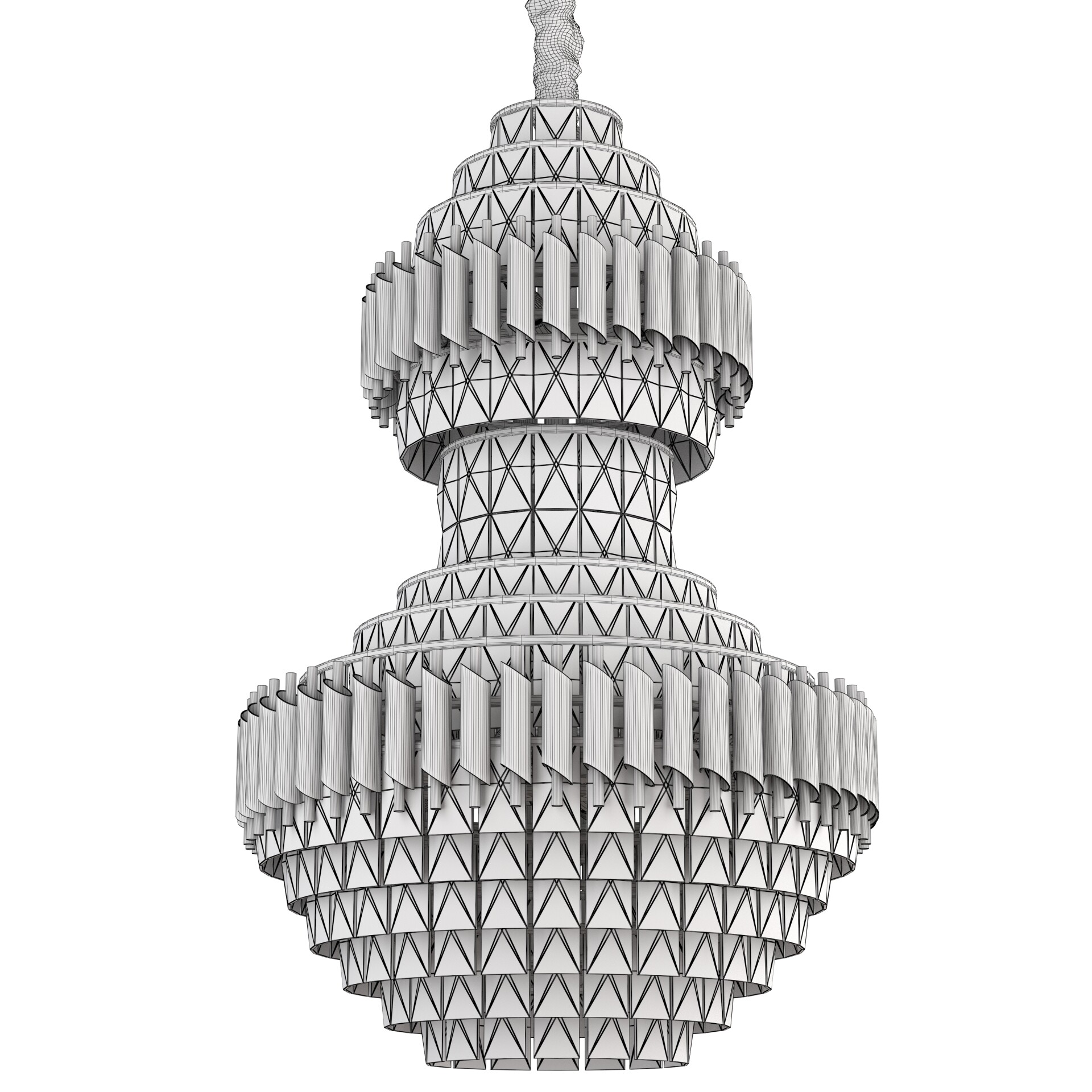 Black Geminus Long Crystal Double Height Chandelier - تصویر 17140