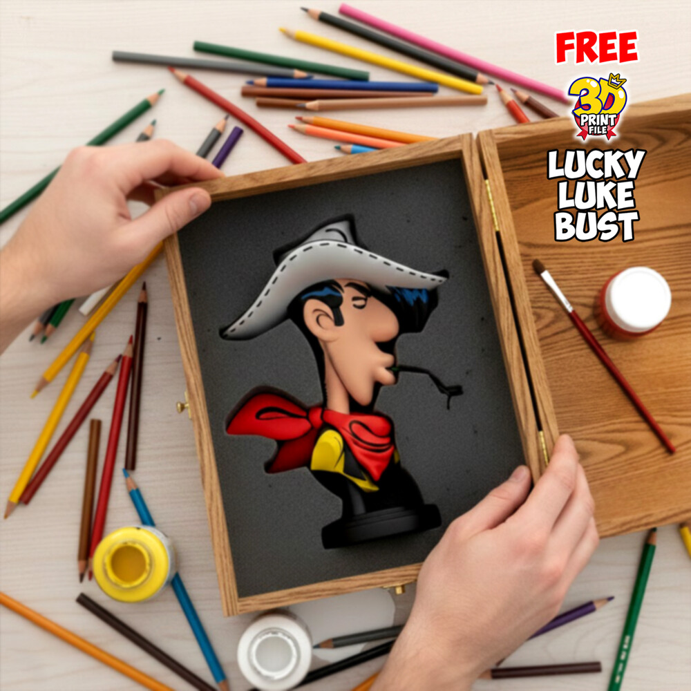 Lucky Luke – Stylized 3D Printable FREE Bust - تصویر 17148
