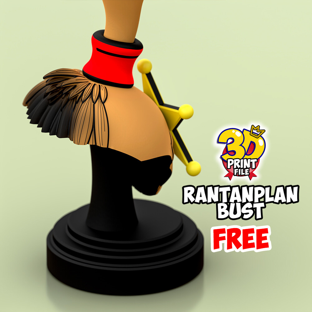 Rantanplan dog-Stylized 3D Printable FREE Bust - تصویر 17165
