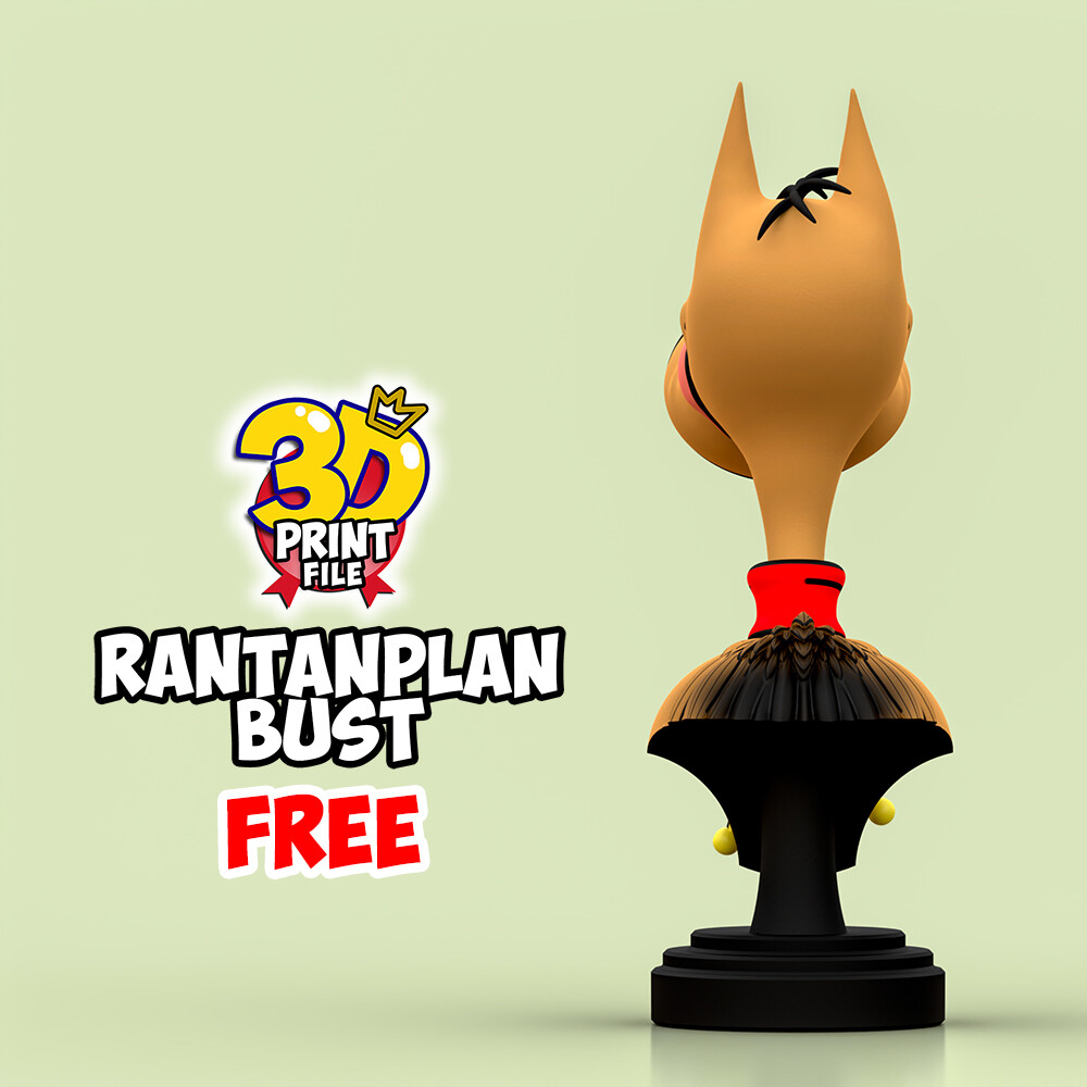 Rantanplan dog-Stylized 3D Printable FREE Bust - تصویر 17167