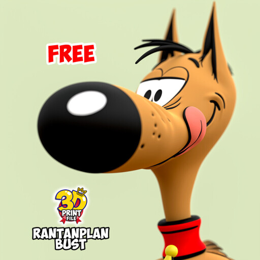 Rantanplan dog-Stylized 3D Printable FREE Bust