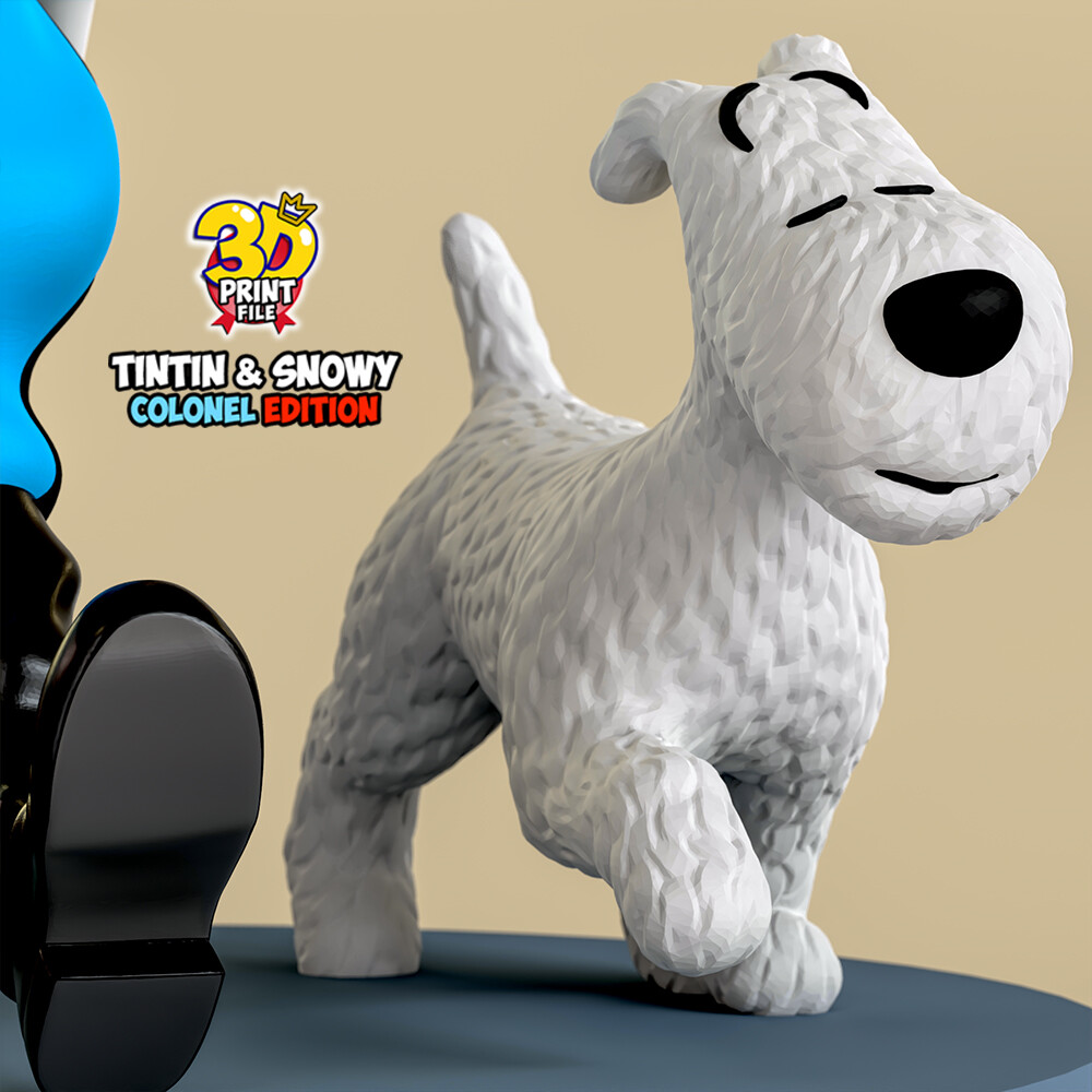 TNTN the Colonel & Snowy – Stylized 3D Printable Statue - تصویر 17203
