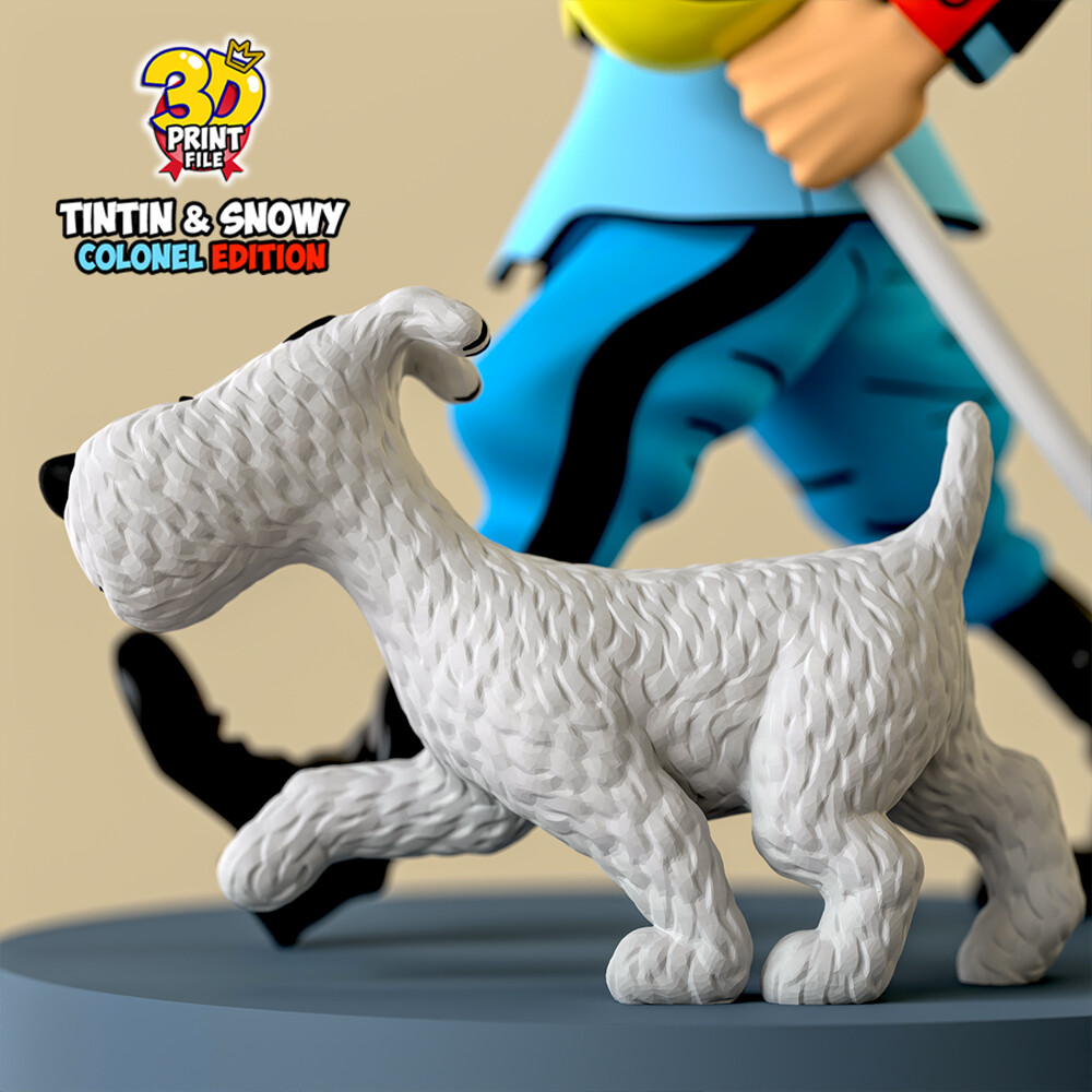 TNTN the Colonel & Snowy – Stylized 3D Printable Statue - تصویر 17204