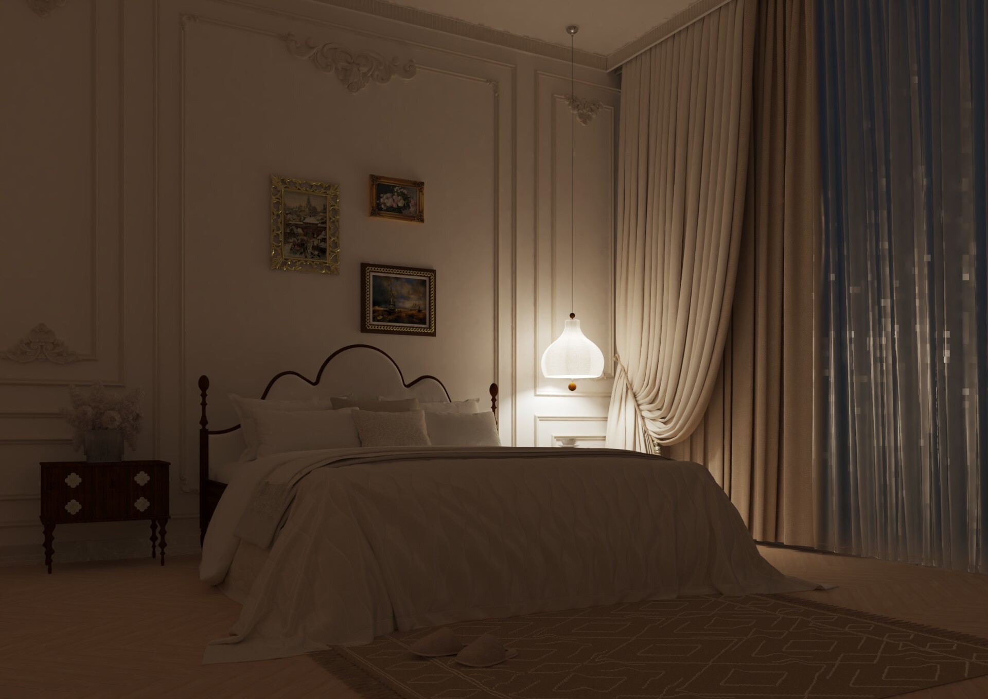 رندر داخلی اتاق خواب | Bedroom interior rendering - تصویر 17254