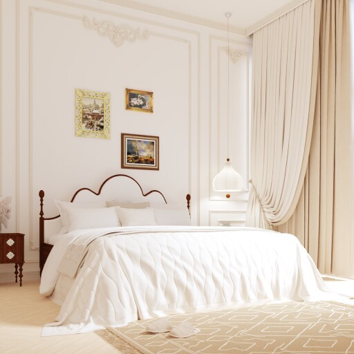 رندر داخلی اتاق خواب | Bedroom interior rendering